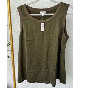 NWT Haven Well Within Silk Tank XL Army Green Sleepwear